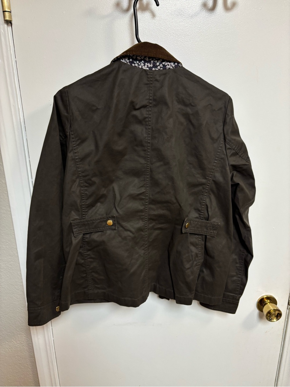 J.Crew Liberty Floral Waxed Cotton Barn Jacket Mossy Brown S - Picture 6 of 8
